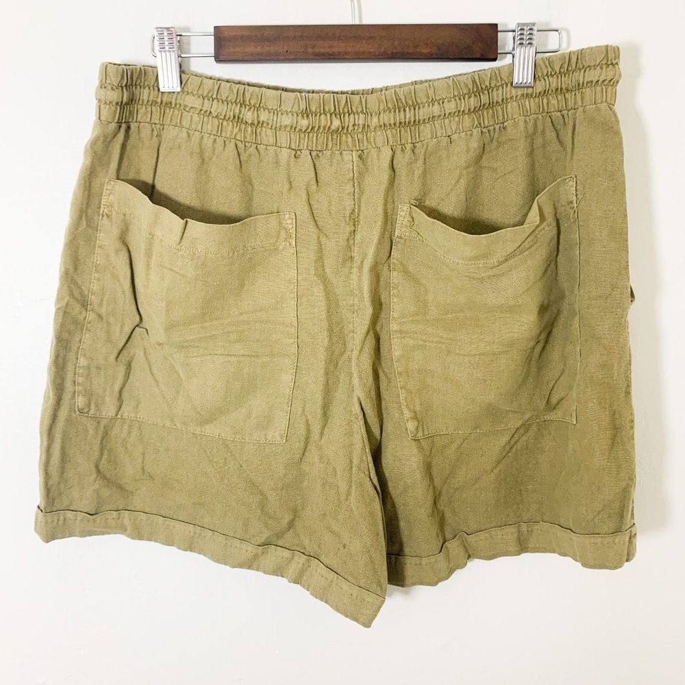Universal Thread Green Linen Drawstring Shorts L - image 6
